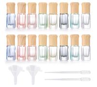 Roll On Aceites Esenciales,16 Piezas Botellas Roll On Cristal 6ML,Vidrio Botellas de Rodillos,Botella De Aceite Esencial,Botellas de Cristal Enrollables,Botella Roll On para Aceite Esencial Perfume