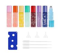Roll on Botellas de cristal para aceite esencial, aceites esenciales, rollo en botella vacía, 10 ml botellas rollon para aceites esenciales, perfumes, cosméticos, aceite aromático