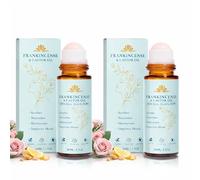 Roll-On De Aceite De Incienso Y Aceite De Ricino, Rodillo De Cuarzo Rosa, 100% Puro Orgánico Prensado En Frío, Hidratación Para Rostro Y Cuello, 50 ml (2PCS)
