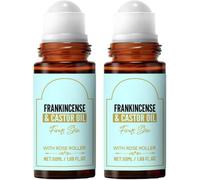 Roll-on de aceite de ricino e incienso con cuarzo rosa - Reafirma la piel, hidratante natural, para líneas de expresión y ojeras, apto para rostro, cuello y abdomen