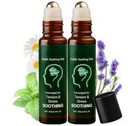 Roll-On para aliviar la migraña, migraña y dolores de cabeza, aceite esencial Roll On de 10 ml, barra calmante para el dolor de cabeza con aceite de menta, enfriamiento rápido (2Pcs)