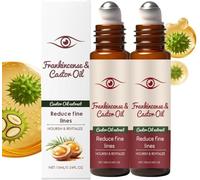 Roll-On para Ojos, Aceite de Ricino Orgánico Prensado en Frío, Ingredientes Naturales Antiedad, para Ojeras e Hinchazón