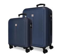 Roll Road Camboya Juego de Maletas Azul 55/68 cms Rígida ABS Cierre de combinación Lateral 93L 6,4 kgs 4 Ruedas Dobles Equipaje Mano