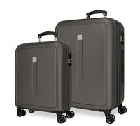 Roll Road Camboya Juego de Maletas Negro 55/68 cms Rígida ABS Cierre de combinación Lateral 93L 6,4 kgs 4 Ruedas Dobles Equipaje Mano