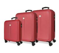 Roll Road Camboya Juego de Maletas Rojo 55/68/78 cms Rígida ABS Cierre de combinación Lateral 190L 10,84 kgs 4 Ruedas Dobles Equipaje Mano