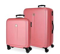 Roll Road Camboya Juegos de maletas Rosa 55/68 cms Rígida ABS Cierre de combinación lateral 217L 6,4 kgs 4 Ruedas dobles equipaje mano