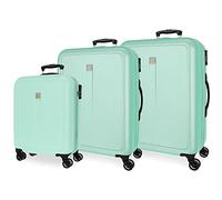 Roll Road Camboya Juegos de maletas Turquesa 55/68/78 cms Rígida ABS Cierre de combinación lateral 217L 10,84 kgs 4 Ruedas dobles equipaje mano