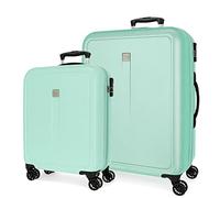 Roll Road Camboya Juegos de maletas Turquesa 55/68 cms Rígida ABS Cierre de combinación lateral 217L 6,4 kgs 4 Ruedas dobles equipaje mano