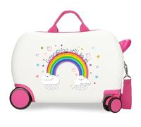 Roll Road Everything is Ok Maleta Infantil, Blanco, 4 Ruedas | Equipaje Mano, Rígida, ABS, 45x31x20 cms, 24,6L, 1,8 kgs