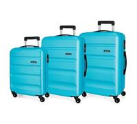 Roll Road Flex Juego de Maletas Azul 55/65/75 cms Rígida ABS Cierre combinación 182L 4 Ruedas Equipaje de Mano