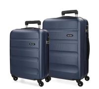 Roll Road Flex Juego de maletas Azul 55/65 cms Rígida ABS Cierre combinación 91L 4 Ruedas Equipaje de Mano