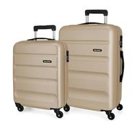 ROLL ROAD Flex Juego de Maletas Champagne, 55/65 cms, 4 Ruedas