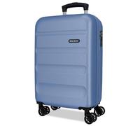 Roll Road Flex Maleta de Cabina Denim 35x55x20 cm Rígida ABS Cierre de combinación Lateral 33L 2,5kg 4 Ruedas Dobles Extensible Equipaje de Mano