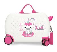 ROLL ROAD I Am Unicorn Maleta Infantil Blanco, 2 Ruedas | Equipaje Mano, Rígida, ABS, 45x31x20 cms, 24,6L, 1,8 kgs