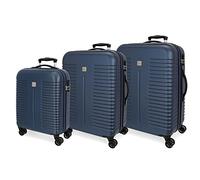 ROLL ROAD India, Juego De Maletas Rígidas 55 70 80cm Adultos Unisex, Marino, 80 Cms
