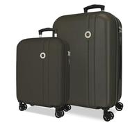 Roll Road Menorca Juego de Maletas Antracita 46x65x24 cm Rígida ABS Cierre de combinación Integrado 91L 6,05kg 4 Ruedas Dobles Extensible Equipaje de Mano