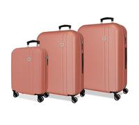 Roll Road Menorca Juego de Maletas Nude 52x75x27 cm Rígida ABS Cierre de combinación Integrado 188L 10,35kg 4 Ruedas Dobles Extensible Equipaje de Mano