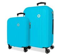 Roll Road Menorca Juego de Maletas Turquesa Verde 46x65x24 cm Rígida ABS Cierre de combinación Integrado 91L 6,05kg 4 Ruedas Dobles Extensible Equipaje de Mano