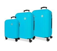 Roll Road Menorca Juego de Maletas Turquesa Verde 52x75x27 cm Rígida ABS Cierre de combinación Integrado 188L 10,35kg 4 Ruedas Dobles Extensible Equipaje de Mano