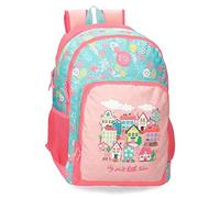 Roll Road My little Town Mochila Escolar Doble Compartimento Adaptable a Carro Rosa 33x44x17 cms Poliéster 24,68L