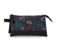 Roll Road Next Level Estuche Triple Negro 22x12x5 cms Poliéster