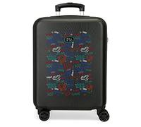 Roll Road Next Level Maleta de cabina Negro 38x55x20 cms Rígida ABS Cierre de combinación lateral 35L 2 kgs 4 Ruedas dobles Equipaje de Mano