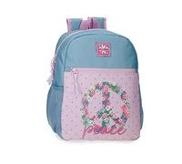 Roll Road Peace Mochila Adaptable, Multicolor, 27x33x11 cms
