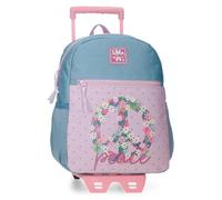 Roll Road Peace Mochila con Carro, Multicolor, 27x33x11 cms