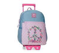 Roll Road Peace Mochila con Carro, Multicolor, 27x33x11 cms
