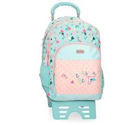 ROLL ROAD Queen of hearts Mochila con Carro Multicolor 33x44x17 cms Poliéster 24,68L