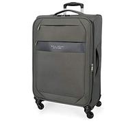 Roll Road Royce Maleta grande Gris 48x76x29 cms Blanda Poliéster Cierre combinación 93L 2,9Kgs 4 Ruedas Extensible