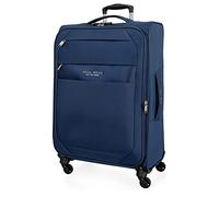 Roll Road Royce Maleta mediana Azul 43x66x26 cms Blanda Poliéster Cierre combinación 64L 2,6Kgs 4 Ruedas Extensible