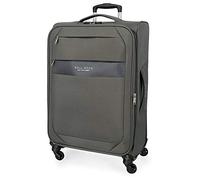 Roll Road Royce Maleta mediana Gris 43x66x26 cms Blanda Poliéster Cierre combinación 64L 2,6Kgs 4 Ruedas Extensible