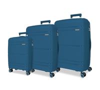 Roll Road Universe Juego de Maletas Azul 55/65/75 cms Rígido 9,7 kgs Cierre TSA Polipropileno 9,7 kgs 198L Equipaje de Mano