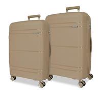 Roll Road Universe Juego de Maletas Beige 65/75 cms Rígido 7,3 kgs Cierre TSA Integrado Polipropileno 7,3 kgs 161L Extensible