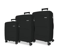 Roll Road Universe Juego de Maletas Negro 55/65/75 cms Rígido 9,7 kgs Cierre TSA Polipropileno 9,7 kgs 198L Equipaje de Mano