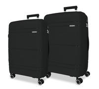 Roll Road Universe Juego de Maletas Negro 65/75 cms Rígido 7,3 kgs Cierre TSA Integrado Polipropileno 7,3 kgs 161L Extensible