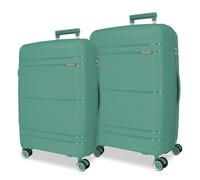Roll Road Universe Juego de Maletas Verde, 65/75 cms, Polipropileno