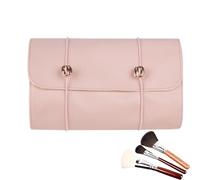 Roll Up Makeup Brush Bag - Cosmetic Bags | Travel Toiletry Bag | Roll Up Travel Makeup Case with Detachable Pouches, Plegable Organization Accessories for Cosmetics, Medicine, Personal Care, rosa, Se