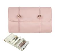 Roll Up Makeup Brush Bag, Waterproof Cosmetic Organizer, 4 en 1 Travel Storage Case, plegable cosmética Brushes Holder, Portable Makeup Storing 21,26 x 9,25 x 0,39 pulgadas for Women, Men, rosa, Se