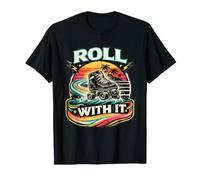 Roll with It sobre Ruedas Derby Quad Disco Patines Patinador Camiseta