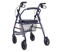 Rollator Andador con Ruedas para Postura Vertical, Ayuda para Caminar con Rueda motriz, Aluminio súper liviano, Andador con Andador portátil para Movilidad con 4 Ruedas para Personas Mayores,Azul