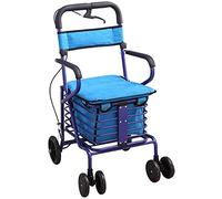 Rollator Carrito De Compras Carrito De Compras Utilidad De Comestibles, 4 Ruedas, Carrito para Tienda Fácil, Soporte para Movilidad para Caminar Anhelo (Freno De Palanca)