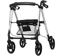 Rollator Mobility Aids Carro de compras Marco para caminar liviano Ayuda Movilidad plegable con asiento y bolsa 4 ruedas para personas mayores Anhelan