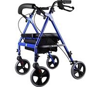 Rollator s Adjustable Height 4 Wheels Rollator Walking Frame Folding Aluminum with Seat Lightweight