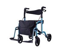 Rollator s Folding Four Wheel Rollator, Walking Aid with Padded Seat Lockable Brakes Rollator Walking Frame Blue Lightweight