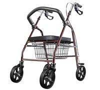 Rollator s Rollator, Adjustable Height Mobility Wheeled Walking Frame Support Elderly Disabled Wheelchair with Seat Disabled
