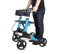 Rollator s Rollator Elderly Walking Frame 4 Wheels Aluminium Lightweight Folding Mobility Aids with Seat