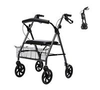 Rollator s Rollator Lightweight Folding Adjustable Height Walking Frame with Locking Brakes Mobility with Seat Baskets Wheels Mobility Aid