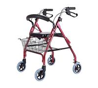 Rollator s Rollator s with Seat and Wheels, Stand Up s with Brakes Folding for Seniors, Durable Steel Frame Supports Up to 400 Lbs, Red